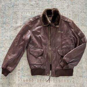 USA Men Vintage Ferrone Leather Flight Jacket size  40